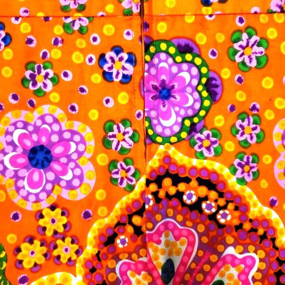 Vintage Orange Psychedelic Paisley Dress 60s - Picture 6 of 7